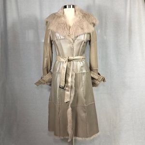 Bebe Maxi Leather Wrap Coat Size M